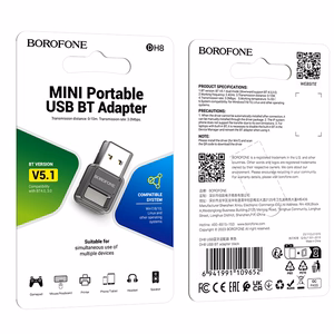 Bluetooth-адаптер Borofone DH8 Bluetooth 5.1 чёрный