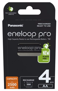 Įkraunamos baterijos PANASONIC ENELOOP PRO AA 2500 mAh 4 vnt. (BK-3HCDE/4CP)