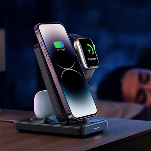 Joyroom JR-WQS02 зарядная станция Lightning 4 в 1 (телефон AirPods Watch USB) - чёрный