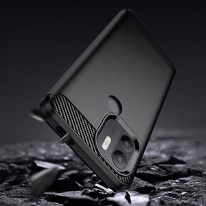 Чехол Carbon Case для Xiaomi Redmi A1+ гибкий силиконовый под карбон чёрный