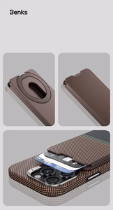 Benks Wallet Magnetic ArmorGo Kevlar Stand Auksinė