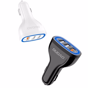 Automobilinis įkroviklis Dudao "R7S" baltas 18W (1xQC3.0 / 2xUSB)