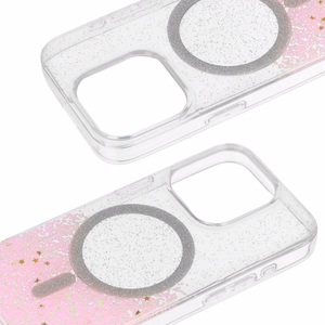 Tel Protect Moonlite magnetinis dėklas telefonui Iphone 17 Pro rožinis permatomas