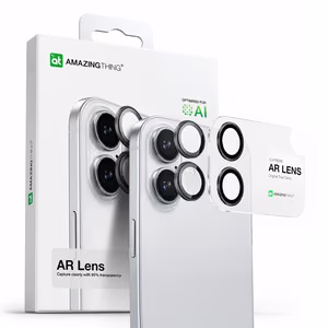AmazingThing Lens Glass for iPhone 17 with Black Aluminum Frame
