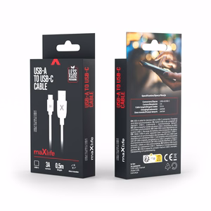Maxlife кабель USB - USB-C 0,5 м 3A белый