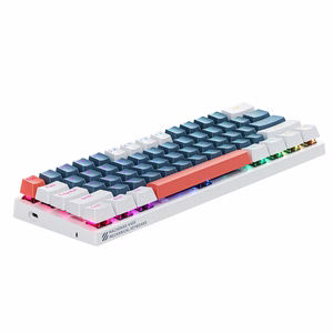 Machenike K500-B61 Laidinė mechaninė žaidimų klaviatūra su apšvietimu Brown Switch - mėlynas ir baltas
