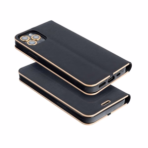 LUNA Book Gold dėklas telefonui XIAOMI Redmi 12 4G / 12 5G juodas