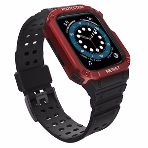 Band "Strap Band" for Apple Watch 42mm/44mm/45mm (Black + Red)