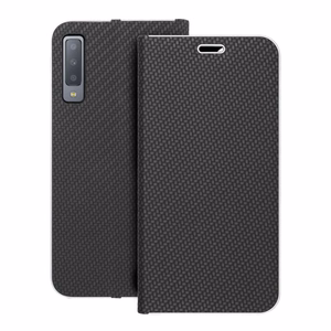 Flip case for Samsung A7 2018 Luna Book Carbon black