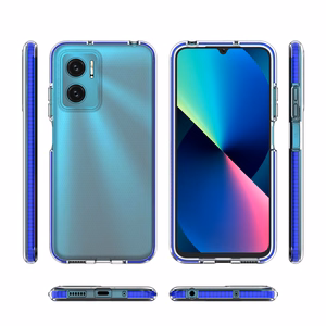 Spring Case dėklas su spalvotu rėmeliu Samsung Galaxy S22 Ultra tamsiai mėlynas