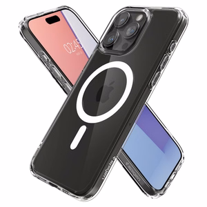 Dėklas telefonui Spigen Ultra Hybrid Magnētiskais MagSafe iPhone 15 Pro Max - baltas (m)