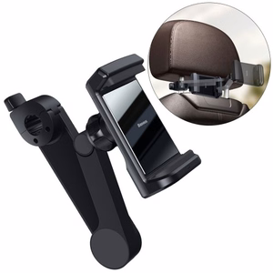 Baseus WXHZ-01 BackSeat Holder Qi 15W belaidžio įkrovimo automobilinis telefono laikiklis galvos atramai - juodas