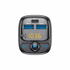 Forever TR-370 Bluetooth FM siųstuvas, 2 x USB-A, 1 x USB-C PD 30W, juodas