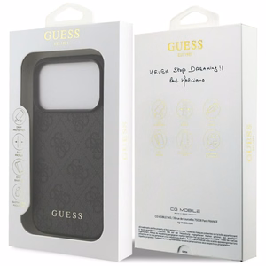 Guess 4G Classic dėklas telefonui iPhone 17 Pro - juodas