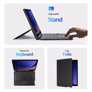 DUX DUCIS dėklas DK sulankstomas su belaidžiu klaviatūra SAMSUNG Tab S9/S9FE/S10FE juodas