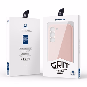Dux Ducis Grit dėklas Samsung Galaxy S23+ eleganti dėklas iš dirbtinės odos rožinė