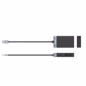 Orico CL4D-A3 USB-A 3.0 SD microSD CF MS 5 Gb/s Memory Card Reader - Black and Silver
