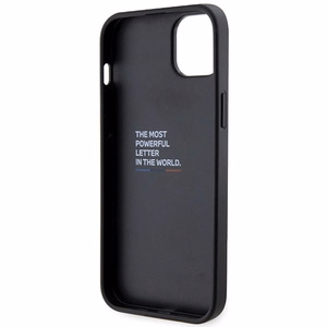 BMW Grip Stand Hot Stamp deklas, skirtas iPhone 14 Plus / 15 Plus - Juodas