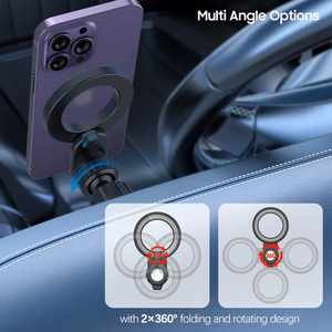 Blavec Automobilio laikiklis BH-03 magnetinis žiedas prie oro angos (BH03-MAVRB) juodas