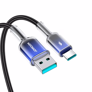 Кабель Joyroom S-A42 Crystal-Clear Series 3A USB-A - USB-C 1,2 м - чёрный