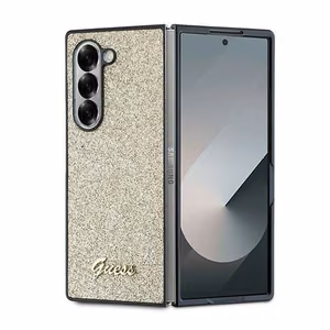 Guess 4G Blizgus Užrašas Dėklas telefonui Samsung Galaxy Z Fold 6 - Auksinė