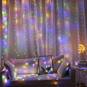 LED užuolaida (300 LED lempučių) 3Mx3M įvairiaspalvė