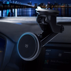 Automobilinis laikiklis-įkroviklis 3mk Car MagCharger 15W (windshield/dashboard) juodas