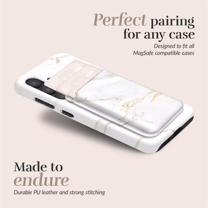 MIO White Marble Magsafe Case Compatible Card Holder