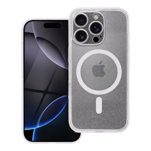 Magnetinis skaidrus blizgantis dėklas telefonui CLEAR MAG COVER suderinamas su MagSafe, skirtas SAMSUNG S26 Edge