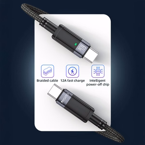 Yesido Кабель CA160 плетёный - Type C to Type C - PD 60W 1,2 метра чёрный