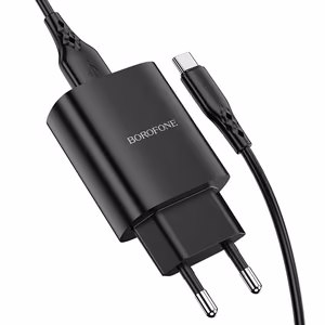 Borofone Sieninis įkroviklis BN1 Innovative - USB - 2,1A su USB į Type C juodas