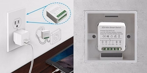 TUYA 2 kanalų „Wi-Fi“ išmanusis mini jungiklis, 16 A, be energijos apskaitos