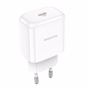 Borofone BN3 Premium USB-C sieninis įkroviklis QC 3.0 PD 2.0 20W baltas