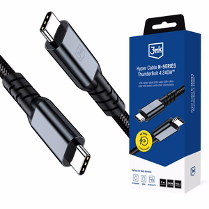 3mk Hyper Cable N-SERIES USB-C / USB-C Thunderbolt 4 2m 48V / 5A 40Gb/s 240W 8K60Hz - черный