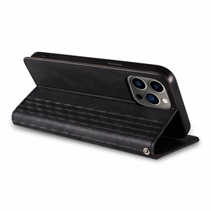 Magnetinis dirželio dėklas iPhone 12 Pro Max piniginė + mini pakabukas juodas