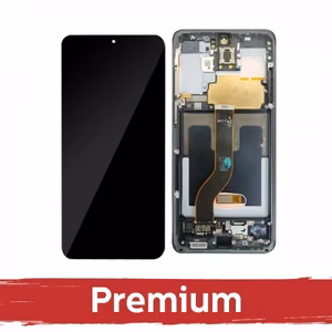 LCD Ekranas suderinamas su Samsung G988 S20 Ultra su rėmeliu / Cosmic Black / OEM