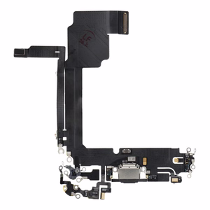 Originalus iš donorinio įrenginio išimtas „iPhone 15 Pro Max“ USB įkrovimo lizdo šleifas – juodas