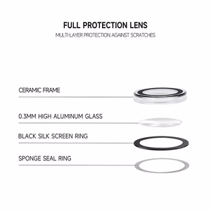 Tempered glass Tel Protect 3D Lens on camera for Iphone 18 Pro/18 Pro Max lightblue (lens 3 pieces)