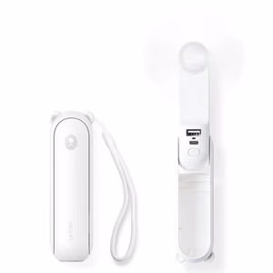 Jisulife Handheld Fan Life8 Plus Portable USB Fan with Power Bank Function 4500mAh and Flashlight - White