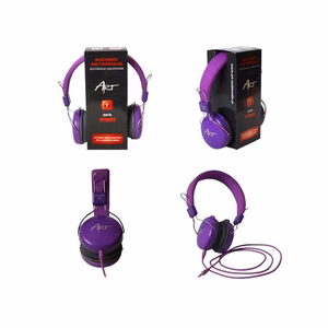ART laidinės ausinės AP-60C su mikrofonu violetinės