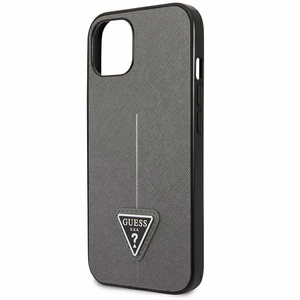 Guess GUHCP14MPSATLG iPhone 14 Plus 6.7 "sidabrinis/sidabrinis kietas dėklas SaffianoTriangle Logo