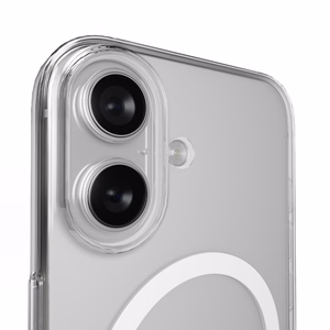 Puro Lite Mag TPU+PC dėklas suderinamas su MagSafe iPhone 17 - skaidrus su baltu žiedu
