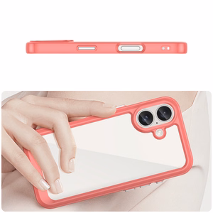 Outer Space dėklas telefonui su geliniu rėmeliu iPhone 16 - raudonas