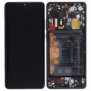 LCD ekranas Huawei P30 PRO su lietimo ekranu, rėmeliu ir baterija juodas originalus (naudotas Grade A)