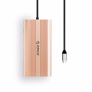 Orico XDR 12 viename USB-C prijungimo stotelė USB-A USB-C HDMI 4K VGA RJ45 Gigabit PD 100W SD ir microSD kortelių skaitytuvas - rožinis auksas