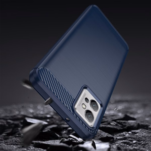 Carbon Case чехол для Realme C35 гибкая силиконовая карбоновая накладка чёрный