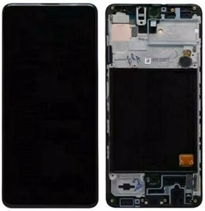 ЖК-экран Samsung A515 A51 с сенсорным экраном и рамкой чёрный OLED (реальный размер)