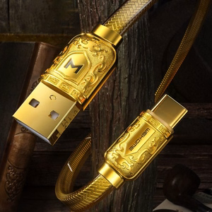 Кабель USB WK Design "Golden Series" золотой Type-C 100 см (до 6A)