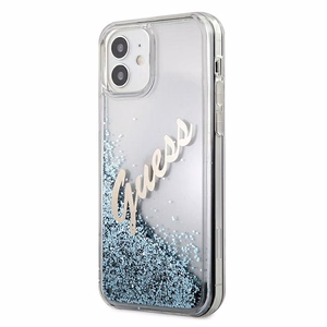 Guess GUHCP12SGLVSBL iPhone 12 mini 5.4" синий/синий жёсткий чехол Glitter Vintage Script