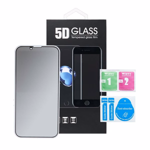 Apsauginis stiklas 5D pilnai prilipintas grūdintas stiklas - skirtas iPhone 12 Pro Max (Privatumo), juodas